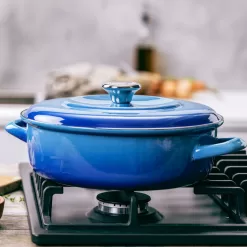 Merten & Storck 1873 Enamel Cast Iron Braiser 4 Quart - Azure Blue