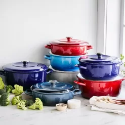 Merten & Storck 1873 Enamel Cast Iron Braiser 4 Quart - Azure Blue