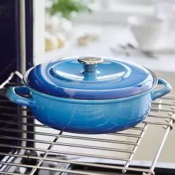 Merten & Storck 1873 Enamel Cast Iron Braiser 4 Quart - Azure Blue