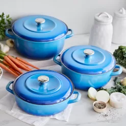 Merten & Storck 1873 Enamel Cast Iron Braiser 4 Quart - Azure Blue