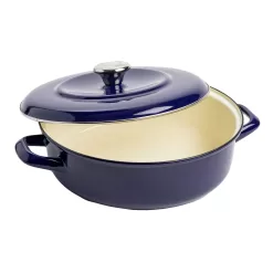 Merten & Storck 1873 Enamel Cast Iron Braiser 4 Quart - Cobalt Blue