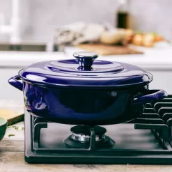 Merten & Storck 1873 Enamel Cast Iron Braiser 4 Quart - Cobalt Blue