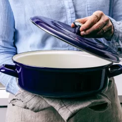 Merten & Storck 1873 Enamel Cast Iron Braiser 4 Quart - Cobalt Blue