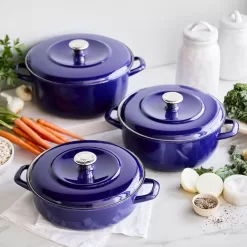 Merten & Storck 1873 Enamel Cast Iron Braiser 4 Quart - Cobalt Blue