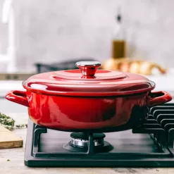 Merten & Storck 1873 Enamel Cast Iron Braiser 4 Quart - Red