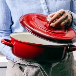 Merten & Storck 1873 Enamel Cast Iron Braiser 4 Quart - Red