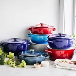 Merten & Storck 1873 Enamel Cast Iron Braiser 4 Quart - Red