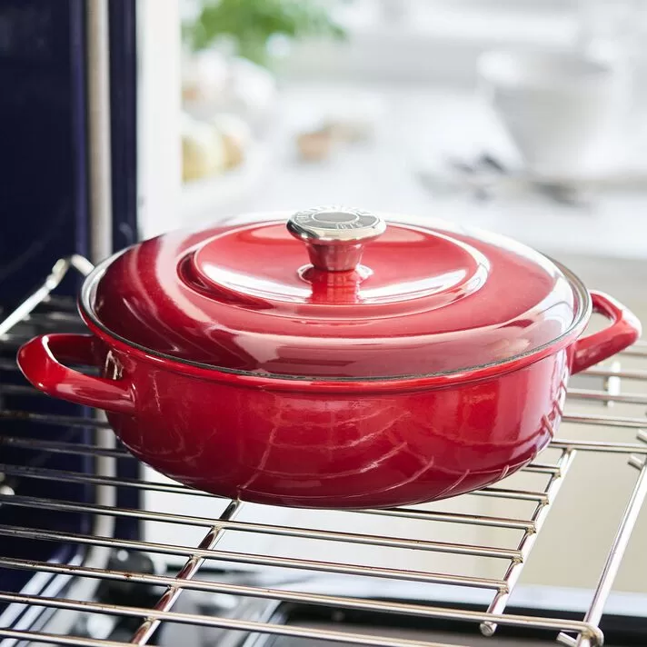 Merten & Storck 1873 Enamel Cast Iron Braiser 4 Quart - Red