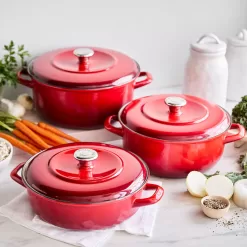 Merten & Storck 1873 Enamel Cast Iron Braiser 4 Quart - Red