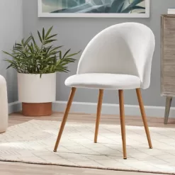 Mainstays Modern Accent Chair, Cream White