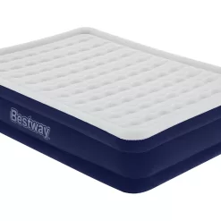 Bestway Tritech 15 in. Multicolor Antimicrobial Coating Air Mattress with Built-in AC Pump, Queen