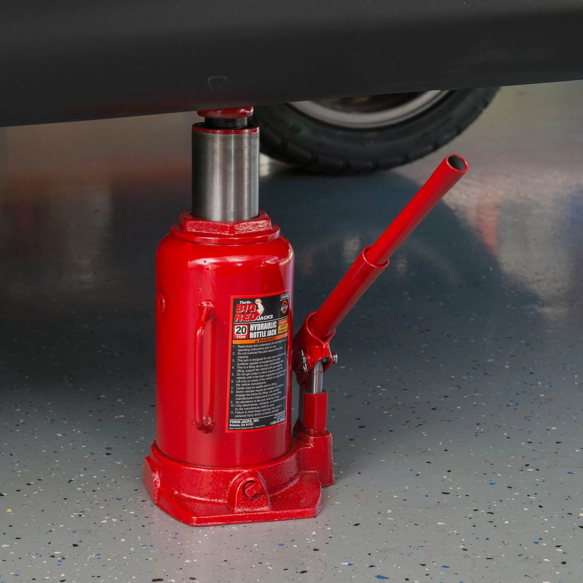 Torin Jacks Big Red 20 Ton Capacity Heavy Duty Hydraulic Welded Industrial Bottle Jack