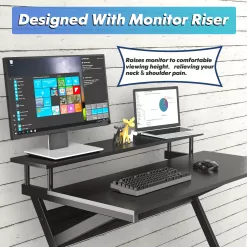 FITUEYES Computer Desk for Small Spaces, Study Writing Desk with Monitor for Corner