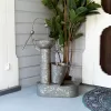 Alpine Corporation Rustic Metal Tiering Tin Water Fountain, 34 Inch Tall