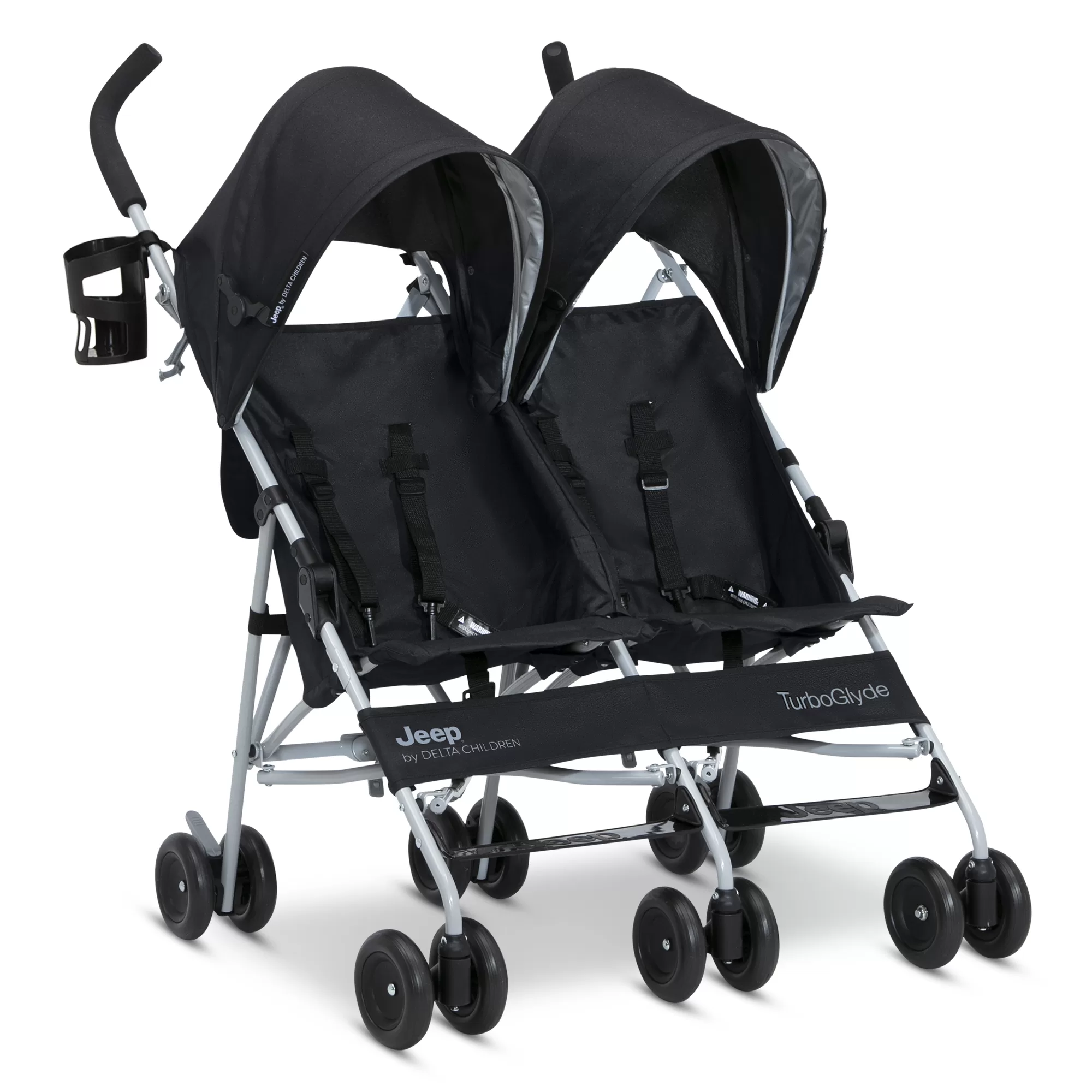 Jeep TurboGlyde Side by Side Double Stroller by Delta Children, Black