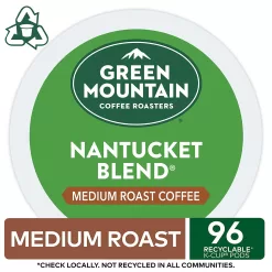 Green Mountain Coffee Roasters Nantucket Blend, Single-Serve Keurig K-Cup Pods, Medium Roast Coffee, 96 Count