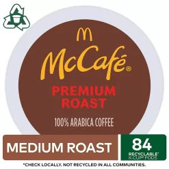 McCafe Premium Medium Roast K-Cup Coffee Pods, Premium Roast, 84 Count For Keurig Brewers