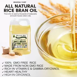 Heavenly Chef, Rice Bran Oil, Kosher, 100% Non-GMO Rice, 1 Gallon, 128 Ounces.