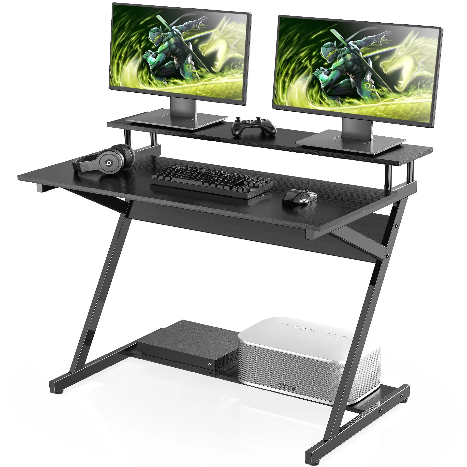 FITUEYES Computer Desk for Small Spaces, Study Writing Desk with Monitor for Corner