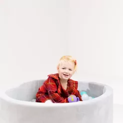 Nuby Grey Velvet Ball Pit with 200 Aqua, White, & Grey Balls