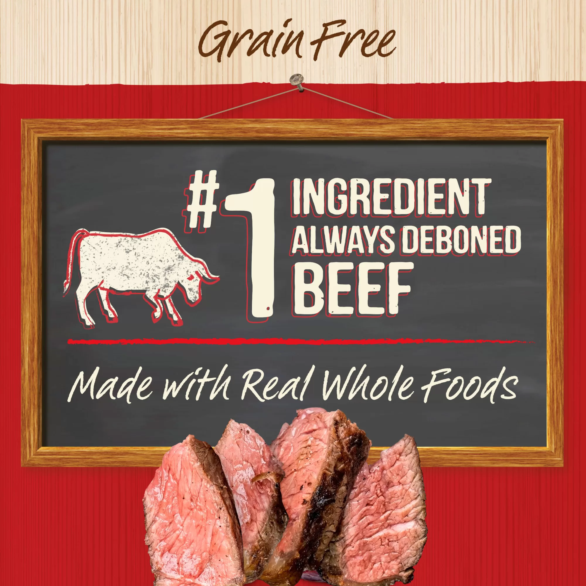 Merrick Grain Free Chunky Big Texas Steak Tips Dinner Canned Dog Food, 12.7 oz., Case of 12