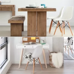 Lacoo Pre-Assembled Mid Century Modern Dining Chairs, Set of 4, Multiple Colors
