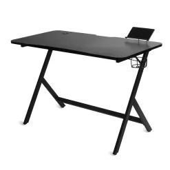 Atlantic Fire Storm Gaming Desk, Black with 24 Multicolor LEDs and 3 USB Ports