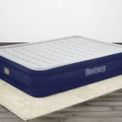 Bestway Tritech 15 in. Multicolor Antimicrobial Coating Air Mattress with Built-in AC Pump, Queen