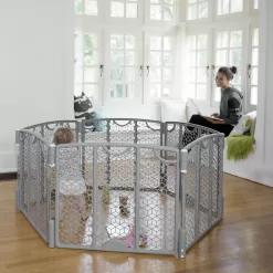 Evenflo Versatile Play Space Adjustable Freestanding Playard, 6-Panels, Cool Gray