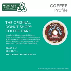 The Original Donut Shop Dark Keurig Single-Serve K-Cup Pods, Dark Roast Coffee, 72 Count
