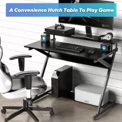 FITUEYES Computer Desk for Small Spaces, Study Writing Desk with Monitor for Corner