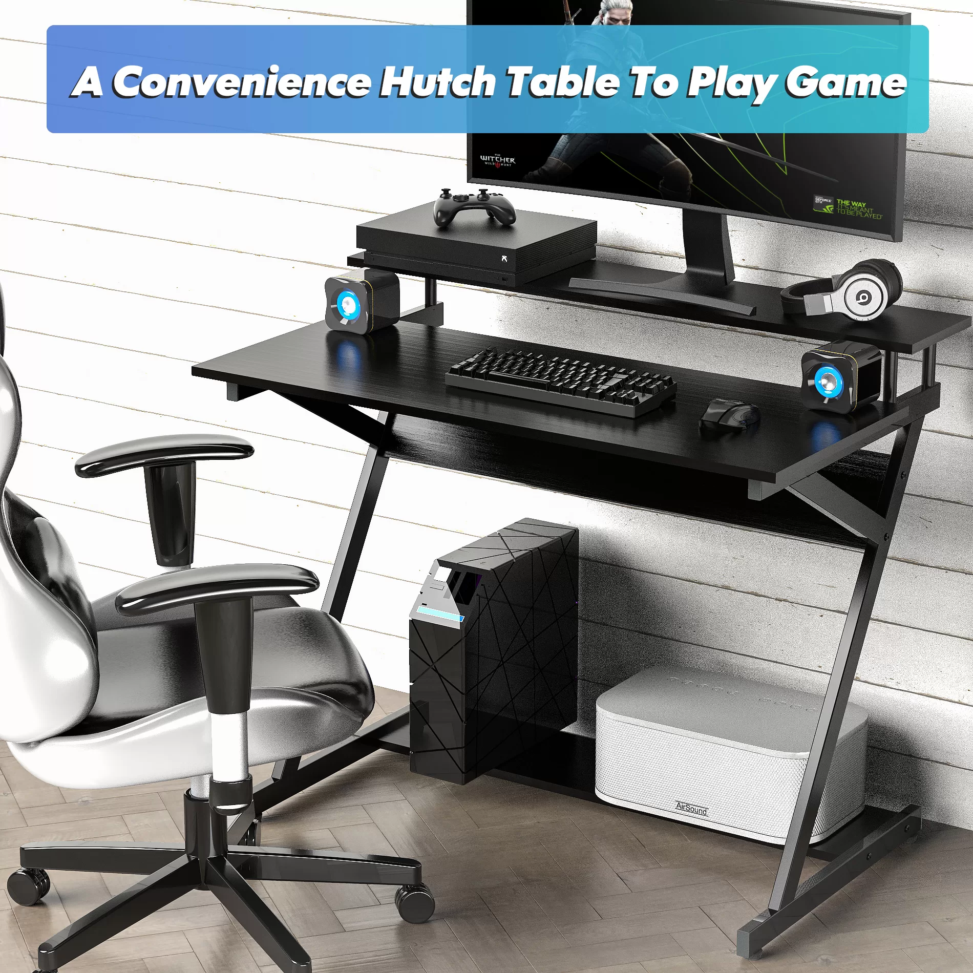 FITUEYES Computer Desk for Small Spaces, Study Writing Desk with Monitor for Corner