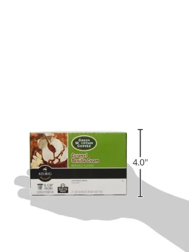 Green Mountain Coffee Roasters Caramel Vanilla Cream, Single-Serve Keurig K-Cup Pods, Flavored Light Roast Coffee, 72 Count