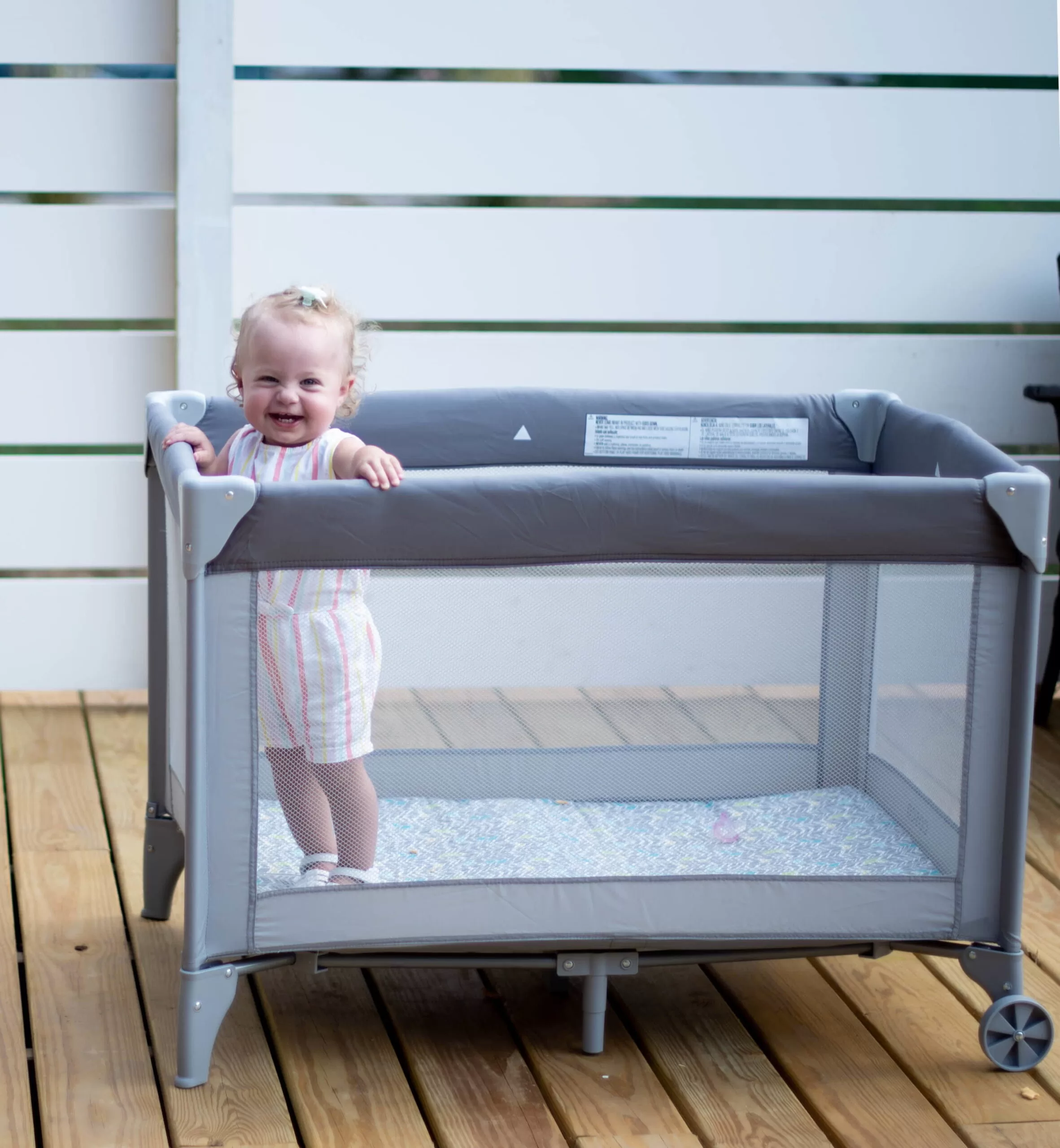 Cosco Funsport Portable Compact Baby Play Yard, Gray Arrows