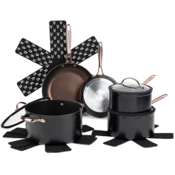 Thyme & Table Non-Stick Pots and Pans 12-Piece Cookware Set, Rose Gold