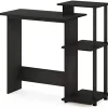 Furinno Efficient Home Laptop Notebook Computer Desk with Square Shelves, Espresso/Black