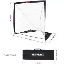 NET PLAYZ 6 x 6 x 6 Feet Lacrosse Goal Fast Install, Fiberglass Frme, Lightweight, Foldable, Portable, Carry Bag Included, Black