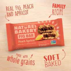 Nature’s Bakery Whole Wheat Fig Bars, Peach Apricot, Real Fruit, Vegan, Non-GMO, Snack bar, 6 boxes with 6 twin packs (36 twin packs)
