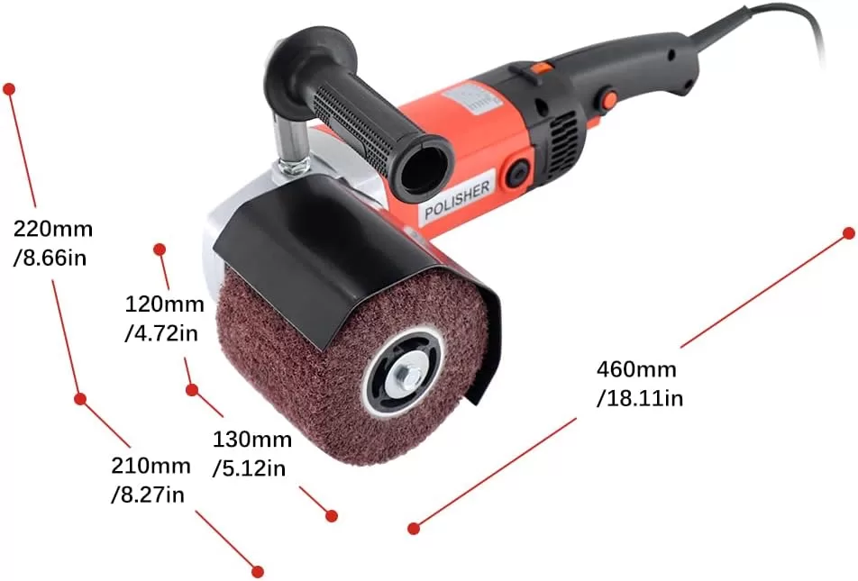 Handheld 1400W Metal Burnishing Machine,Electric Sander Polisher for Wood Stainless Steel Polishing with One Wheel