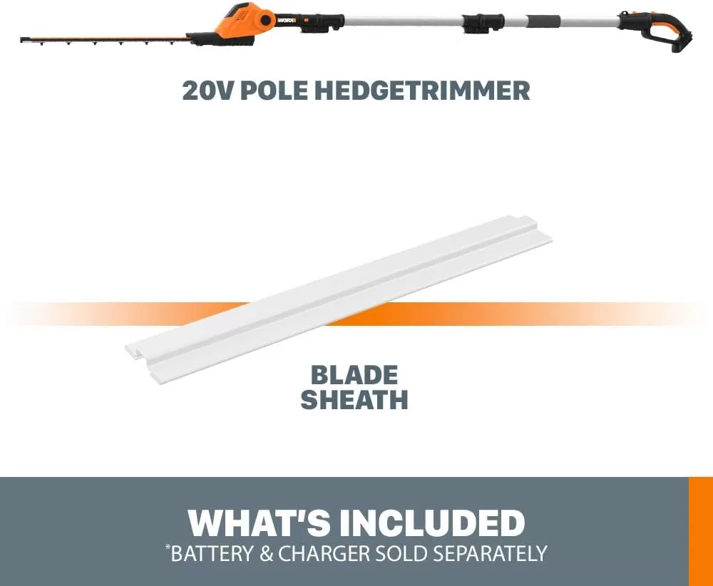 WORX WG252.9 20V Power Share 2-in-1 20" Cordless Hedge Trimmer (Tool Only)