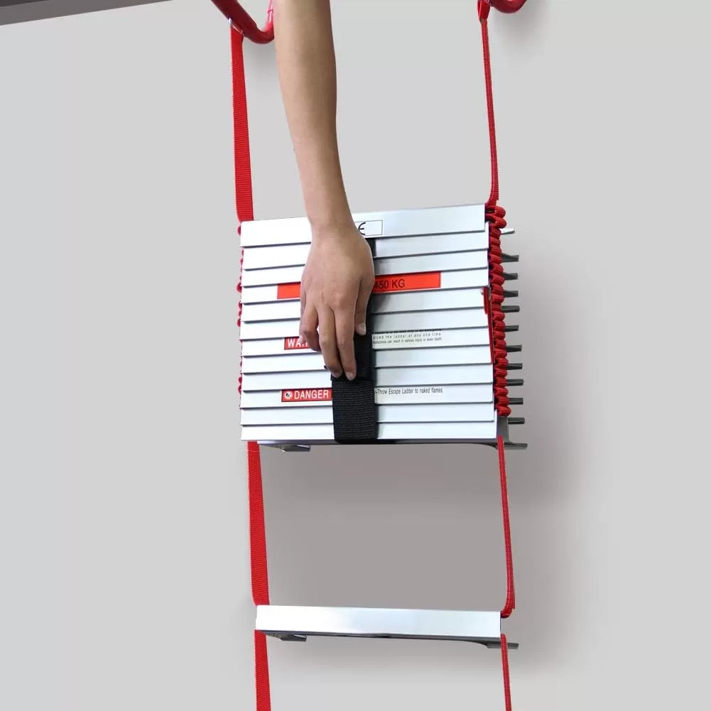 Hausse Retractable 3 Story Fire Escape Ladder, 25 Feet