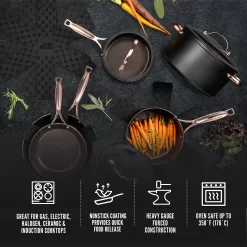 Thyme & Table Non-Stick Pots and Pans 12-Piece Cookware Set, Rose Gold
