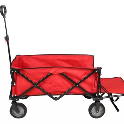 Ozark Trail Camping Utility Wagon with Tailgate & Extension Handle, Red