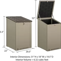 Cosco Outdoor LIving BoxGuard®, Large Lockable Package Delivery and Storage Box, 6.3 cubic feet, Tan
