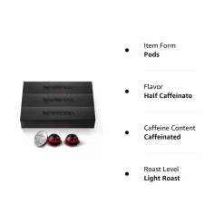 Nespresso Capsules VertuoLine, Half Caffeinato, Mild Roast Coffee, 10 Count (Pack of 3), Brews 7.8oz (VERTUOLINE ONLY)