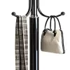 Kertnic Metal Coat Rack Stand with Natural Marble Base, Free Standing Hall Tree with 12 Hooks (Black)