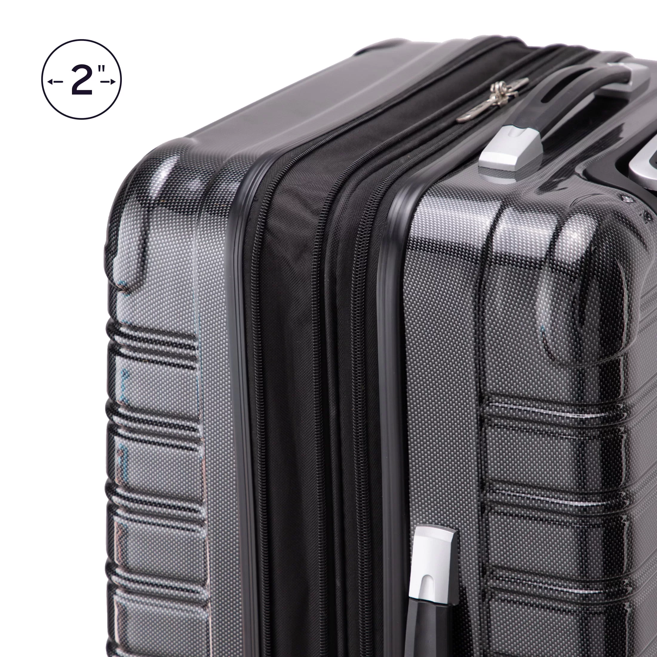 iFLY Hardside Fibertech Luggage 24" Checked Luggage, Black