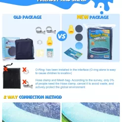 VISTOP Non-Slip Splash Pad for Kids and Dog, Thicken Sprinkler Pool Summer Outdoor Water Toys