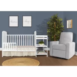 Dream On Me Anna 4-in-1 Full Size Crib and Changing Table Combo in White
