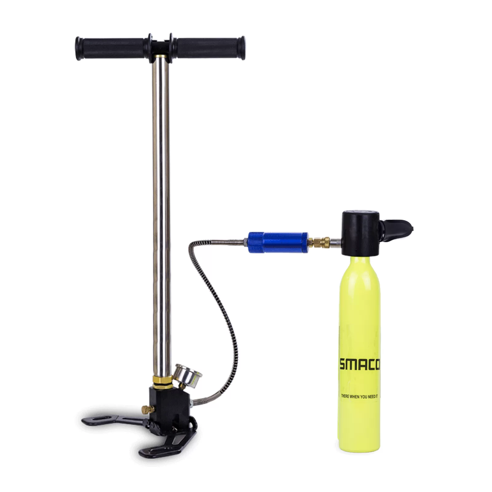 SMACO Oxygen Cylinder Mini Scuba Oxygen Reserve Air Tank Diving Equipment Set with Aluminum Box